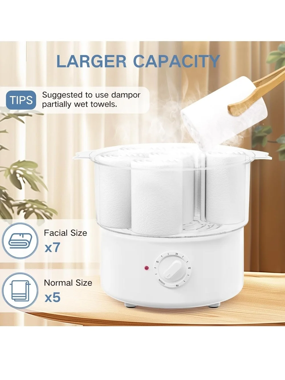 Hot Towel Warmer for Spa, Quickly Heats Up in 5 Minutes Towel Steamer for Facial